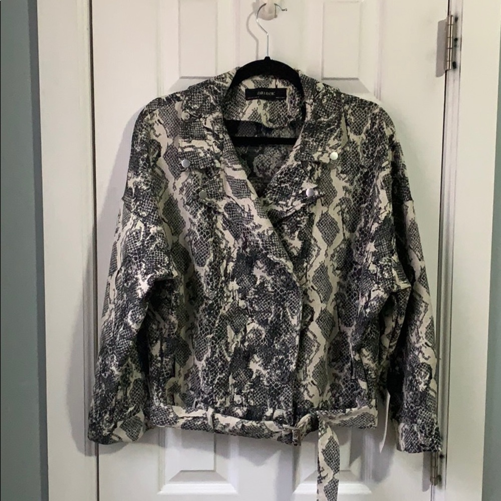 Snake print Zara Moto style jacket